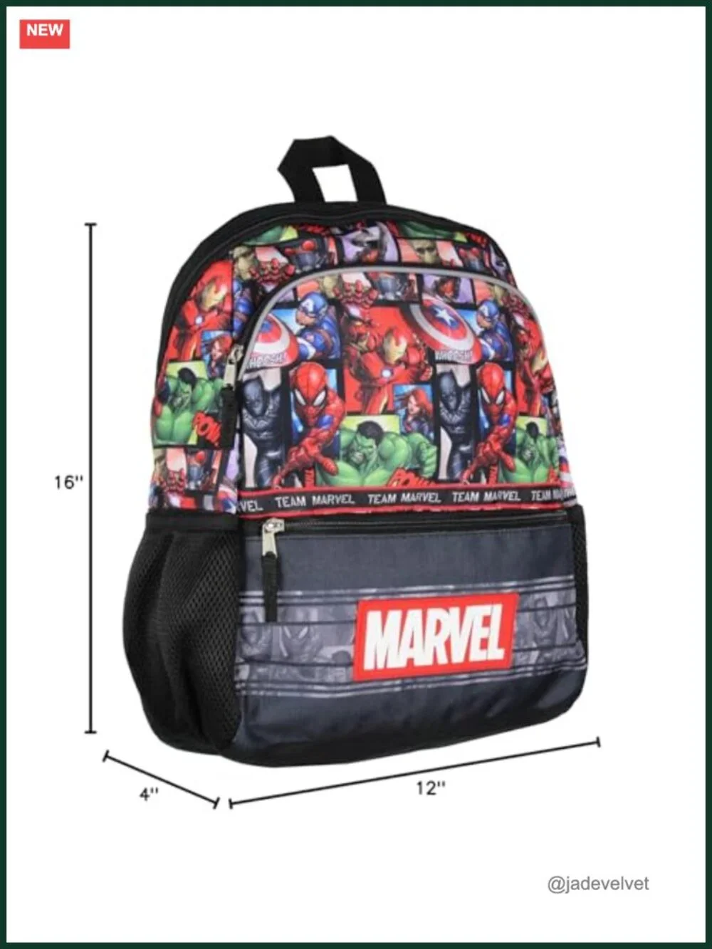 Avengers Superhero Backpack for Kids with Water Bottle Pockets, Padded Straps,